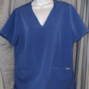 Figs Cobalt Blue Technical Collection Scrub Top